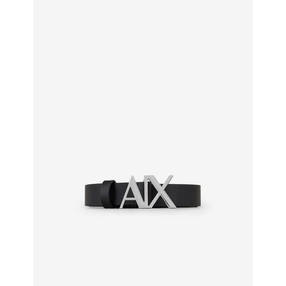 A|x Armani Exchange Woman's Skinny Black Belt With Ax Logo Buckle🖖 - Picture 3 of 4